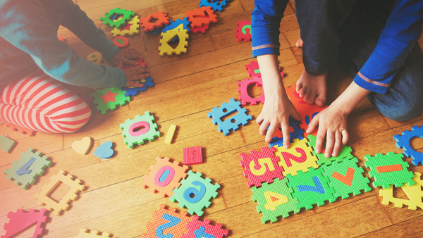 children playing with blocks